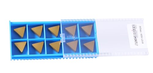 Accusize Industrial Tools TPG32(TPGN1603) Tin Coated Carbide Inserts, T Shaped, 10 Pcs/Box, 2127-1029x10 - size: TPG32(TPGN1603 with Sharp Edge)