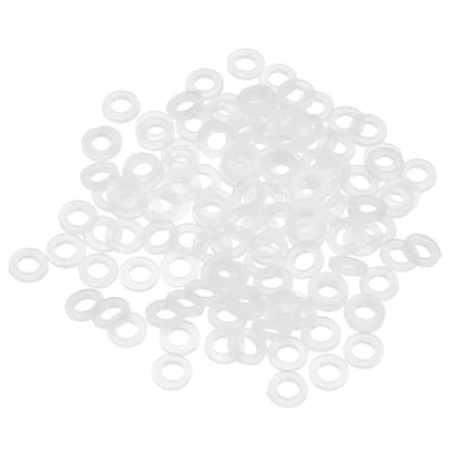 PATIKIL 125 Pcs Nylon Flat Washer M3 3mm ID 6mm OD 1mm THK White - color: White, size: 3mm x 6mm x 1mm