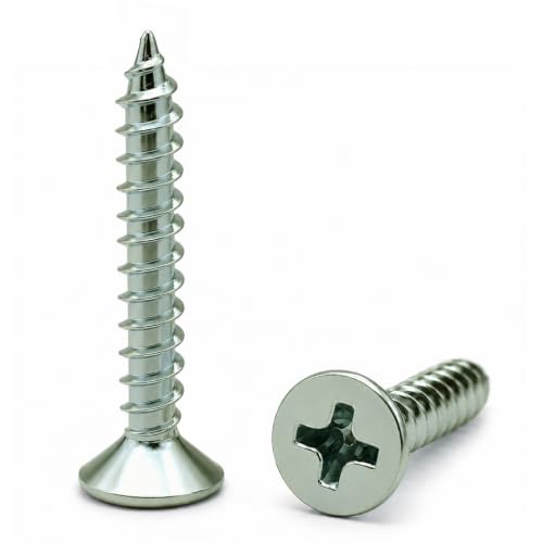 BCP Fasteners #10 x 1 Stainless Steel Flat Head Wood Screws, 100 Pack - size: #10 x 1"
