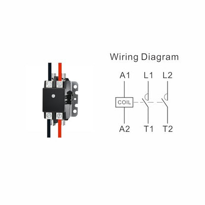 SunLee 2 Pole 40 Amp contactor 120v Coil UL 2 Pole Lighting Load 50 AMP Contactor Equivalent to 42CF15AF for Condenser Compressor HVAC Contactor - size: 2P 40A 120VAC