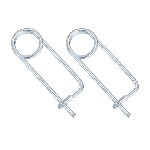 MECCANIXITY 2pcs Steel Brooch Cotter Pins, 0.24x5.91 Inch (6x150mm) Brooch Shape Cotter Safety Spring Pin, Quick Locking Fastener for Garden, Farm, Lawn, Rectangle - size: M6x150mm