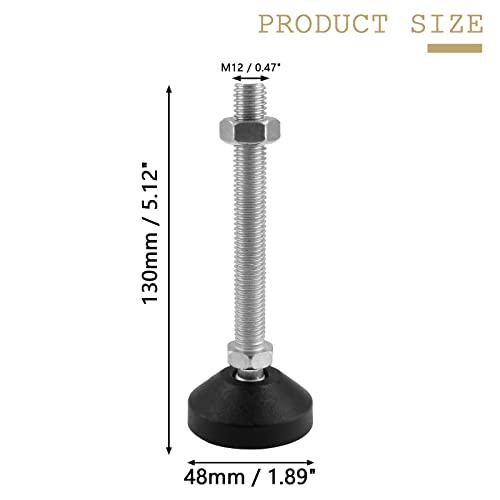 Bonsicoky M12 Metal Adjustable Leveling Feet, 5.1" x 1.9", 4 Pcs - size: M12,5.1" Height