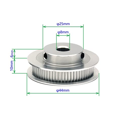 2PCs Aluminum 2GT Timing Pulley 60 Teeth Bore 8mm for 3D Printer CNC Machine 6mm Width 2GT Timing Belt - size: 60 teeth, style: 8mm bore, for 6mm belt