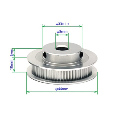 2PCs Aluminum 2GT Timing Pulley 60 Teeth Bore 8mm for 3D Printer CNC Machine 6mm Width 2GT Timing Belt - size: 60 teeth, style: 8mm bore, for 6mm belt