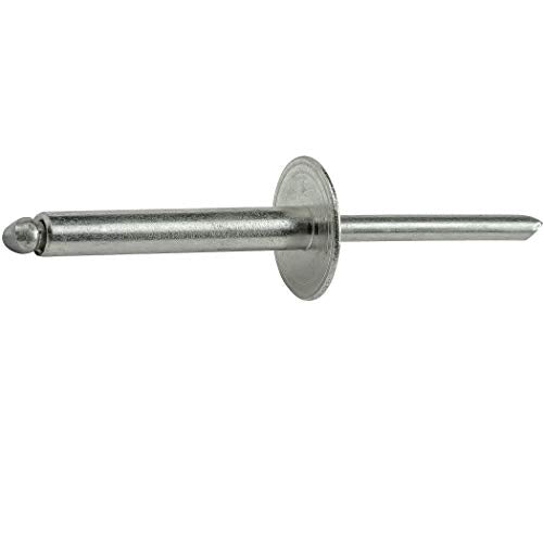Fastenere Large Flange Pop Rivets - 3/16" x 1" (25 Pack) Heavy Duty, Stainless Steel Blind Rivets, Open End 6-16 Grip Range .876" - 1.00", Corrosion Resistant, High Tensile & Shear Strength - size: 3/16" x 1" (6-16) (25 Pack)