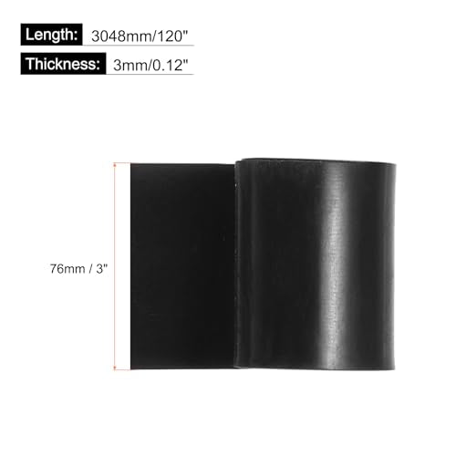 MECCANIXITY Solid Rubber Sheet 1/8" Thick x 3" Wide x 120" Long, Anti-Slip Neoprene Rubber Roofing Material for Gaskets DIY Material, Pads, Seal, Bumpers - size: 1/8" x 3" x 120"