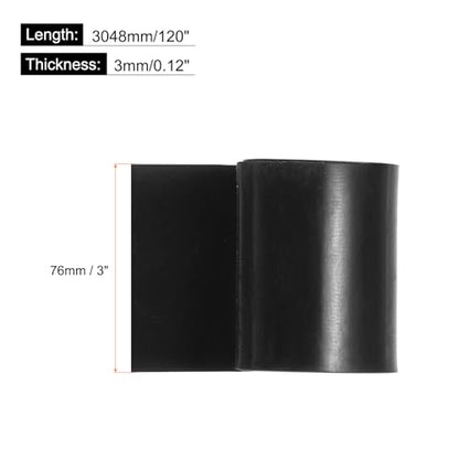 MECCANIXITY Solid Rubber Sheet 1/8" Thick x 3" Wide x 120" Long, Anti-Slip Neoprene Rubber Roofing Material for Gaskets DIY Material, Pads, Seal, Bumpers - size: 1/8" x 3" x 120"