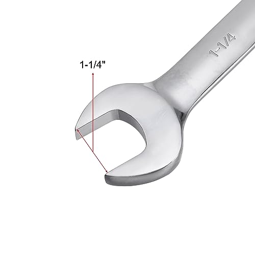 uxcell 1-1/4 Inch Ratcheting Combination Wrench SAE 72 Teeth 12 Point Ratchet Box Ended Spanner Tools, Cr-V - size: 1-1/4"