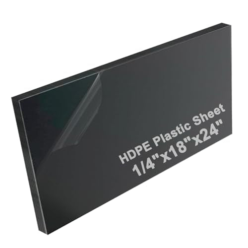 High-Density Polyethylene (HDPE) Plastic Sheet 1/4" Thick 18" X 24"- Black HDPE Sheet,for Machining, Home Improvements, DIY Projects, Engineering,High-Density Polyethylene Plastic Block (Pack of 1) - color: Black, size: 18"x24"x1/4"
