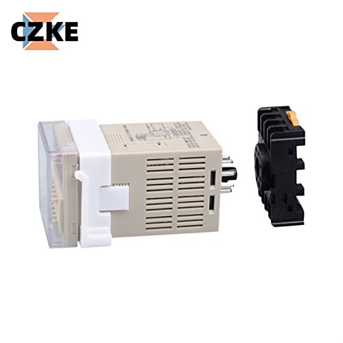 OSGC DH48S-2Z Digital LED Programmable Timer Relay Switch 0.01S-99H99M Delay Timer with Socket Base AC/DC 12V 24V 36V 110V 220V 380V (Size : AC DC110-240V)