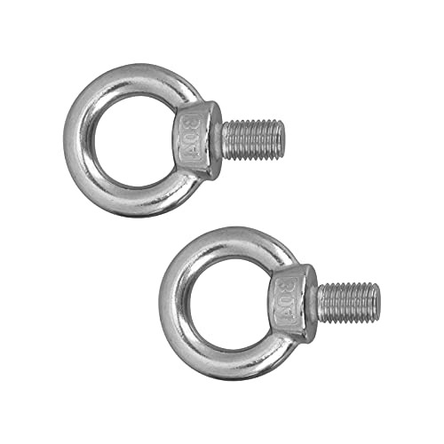 M20 Stainless Steel Eye Bolt, 2Pcs Heavy Duty Lifting Ring Screws, Marine Grade 316 Shoulder Eye Bolts with Nuts, for Lifting Rigging Marine Hardware Pulley Bracket