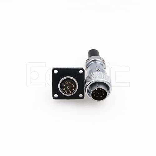 WS16 9 Pin Aviation Connector Waterproof Plug Male Female Square Socket Metal Threaded Signal LED Industrial Equipment - size: 9Pin