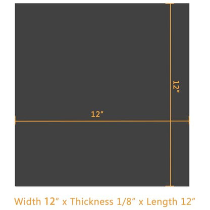 HooTown Solid Rubber Sheets Strips, No Adhesive Neoprene Rubber Rolls Seal - size: 12” Wide x 12” Long, style: 1/8" Thick