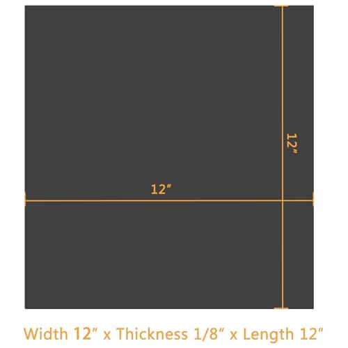 HooTown Solid Rubber Sheets Strips, No Adhesive Neoprene Rubber Rolls Seal - size: 12” Wide x 12” Long, style: 1/8" Thick