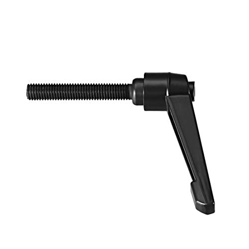 uxcell M10 x 50mm Handle Adjustable Clamping Lever Thread Push Button Ratchet Male Threaded Stud Knobs Rotating Screw Handles Bolts with Locking Lever Black 3pcs - size: M10 x 50mm