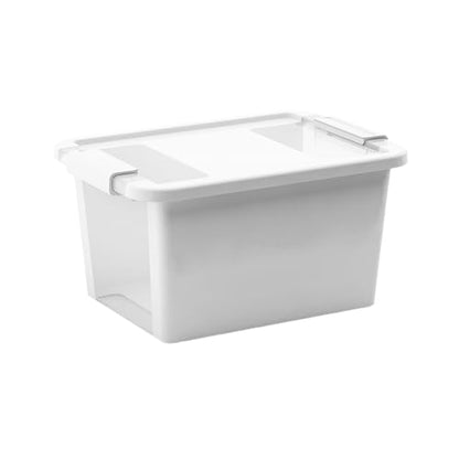Curver Set of 3 Small VersaBox Plastic Organization and Storage Box with Secure Latching Lid, White - size: Small
