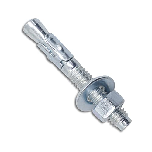 3/8 Concrete Anchors, Zinc-Plated Steel Wedge Anchors, 20 Pack - size: 3/8" x 2-3/4"