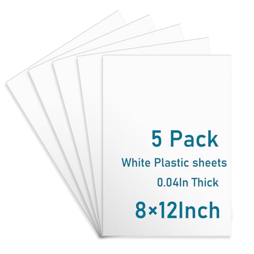5 Pack White Plastic Sheets 8x12x0.04in Flexible High Tensile Plastic Sheets Hard Plastic Panel for DIY Materials Handicrafts Home Decoration - size: 8x12x0.04in