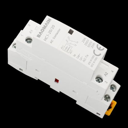 BAOMAIN 110V AC 2-Pole 20A Modular Contactor, 2NO, DIN Rail Mount