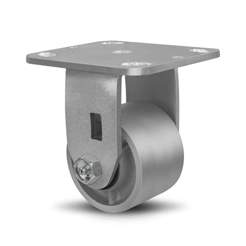 SY America 3" X 2" Cast Iron Caster Wheels,Heavy Duty Industrial Casters, Load Capacity 700 lbs,Perfect Toolbox Caster Wheels-1 Rigid - color: 1 Rigid, size: 3" Wheel