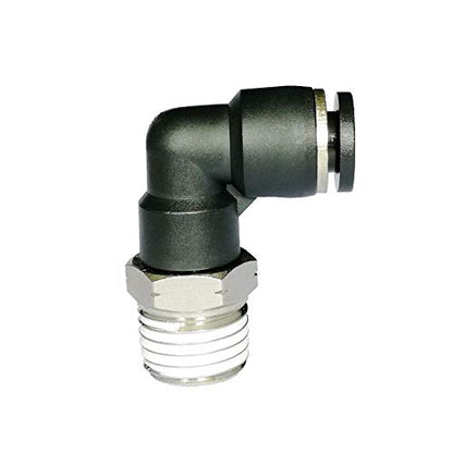 10 Pack Push to Connect Air Fittings 90 Degree Pneumatic Tube Fitting Male Elbow 1/4" Tube OD x 1/4" NPT Thread - size: 1/4" OD x 1/4" NPT