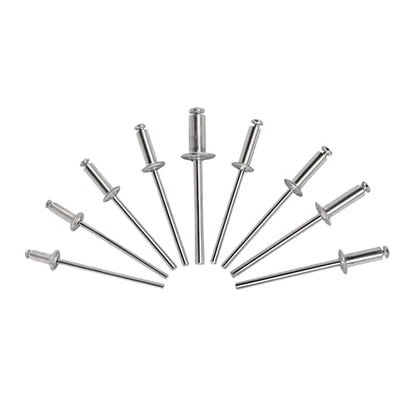 100 pack 3/16" x 1" Silver Pop blind Rivets, 4.8 mm x 25 mm pop rivets, Aluminum Body Steel Mandrel Rivets, Dome Head aluminum rivets (Choose Your Size) - size: 3/16" x 1"(4.8 mm x 25 mm)