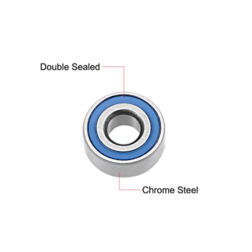 uxcell MR104-2RS Deep Groove Ball Bearings 4x10x4mm Chrome Steel 10pcs - size: 4mmx10mmx4mm