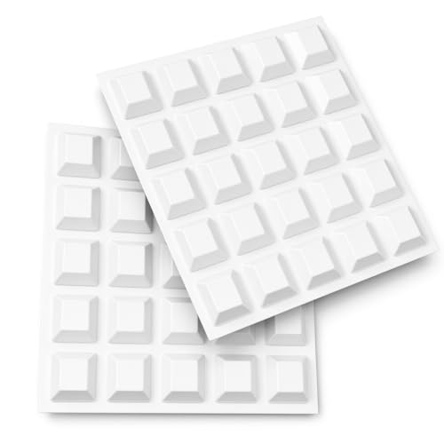 White Rubber Feet (50 Pack) Self Stick Bumper Pads - Made in USA - Adhesive Square Bumpers for Electronics, Speakers, Laptop, Appliances, Furniture, Computers - color: White, size: 50pc Small