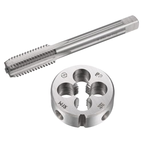 Tap and Die Sets,M12x1.75 Metric Left Hand Screw Thread Straight Flute Tap with Round Threading Die,Tap & Die Kit for Nut Screw Bolt Thread Repair - size: M12x1.75