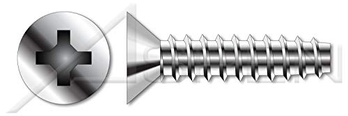 (5000 pcs) #4-20 X 5/16", Trilobe Thread Rolling Screws for Plastics, Flat Phillips Drive, 48-2 Double-Lead Thread, 18-8 Stainless Steel, Passivated and Waxed