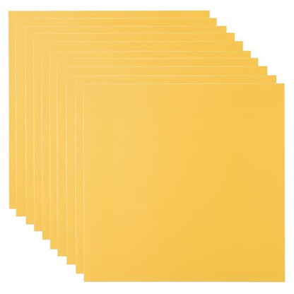 10 Pcs 8”X8” Yellow Opaque Rigid Plastic Sheet, 0.02 inch Thick PVC Sheet 200mm x 200mm for Office DIY Cutting - color: Yellow