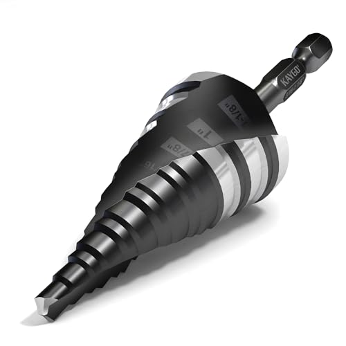 KAYGO M35 Cobalt Step Drill Bit, 1/4" Hex Shank for Metal & Stainless - size: 3/16"- 1-1/8"