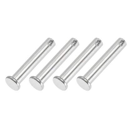 PATIKIL 8 x 45 mm Single Hole Clevis Pins, 4 Pcs 304 Stainless Steel Flat Head Pin for Hitch Pin Lock Link Hinge Systems, Silver - size: 8 x 45 x 39.3 mm