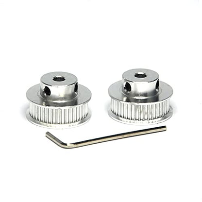 2PCs Aluminum 2GT Timing Pulley 40 Teeth Bore 5mm for 3D Printer CNC Machine 6mm Width 2GT Timing Belt - size: 40 teeth, style: 5mm bore, for 6mm belt