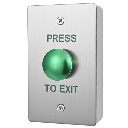 Push to Exit Button for Door Access Control Big Press Button Waterproof Stainless Steel Shell with Back Mounted Box NO/COM Output - color: 4.5''x2.8'' with Box