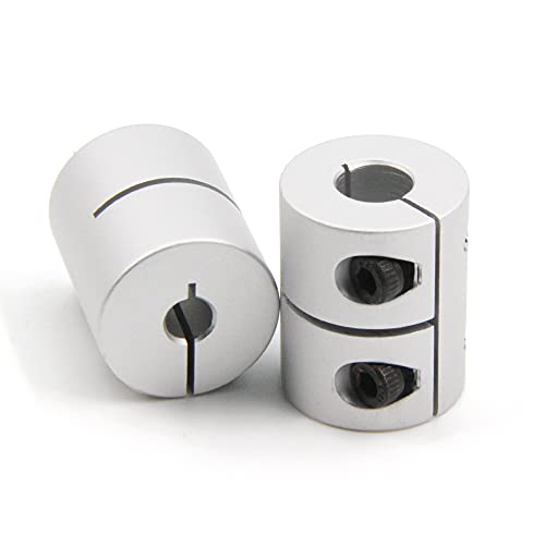 2PCS Shaft Coupling 5mm to 8mm Aluminum Alloy Joint 25mm Length 20mm Diameter Stepper Motor Connector Rigid Coupler for 3D Printer CNC Machine DIY Model (5x8mm - size: 5x8mm