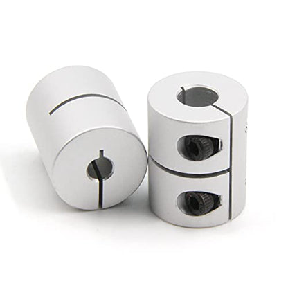 2PCS Shaft Coupling 5mm to 8mm Aluminum Alloy Joint 25mm Length 20mm Diameter Stepper Motor Connector Rigid Coupler for 3D Printer CNC Machine DIY Model (5x8mm - size: 5x8mm
