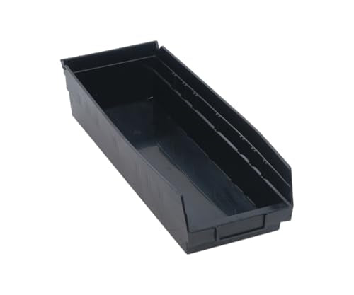 QUANTUM STORAGE SYSTEMS QSB104BR Economy Recycled Plastic Part Organizer Black Bins 18" L x 7" W x 4" H 20 Pack