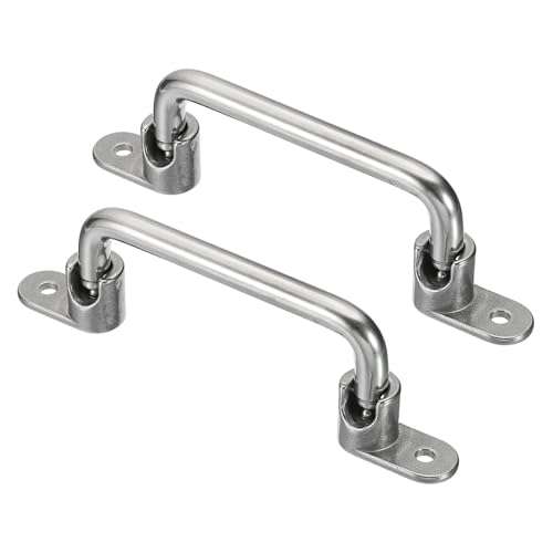 uxcell 2Pcs 304 Stainless Steel Folding Pull Handle (Hole Distance 5") - size: 5 Inch