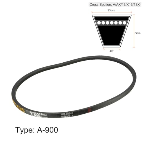 uxcell A900 V-Belts 900mm Inner Girth 13mm Width 8mm Thickness A-Section Rubber Drive Transmission Belt - size: 900mm