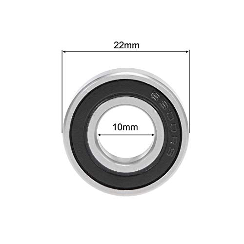 uxcell Deep Groove Ball Bearing 10mm x 22mm x 6mm Double Sealed ABEC3 Bearings 5pcs - size: 10mmx22mmx6mm