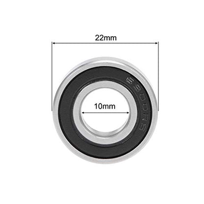 uxcell Deep Groove Ball Bearing 10mm x 22mm x 6mm Double Sealed ABEC3 Bearings 5pcs - size: 10mmx22mmx6mm