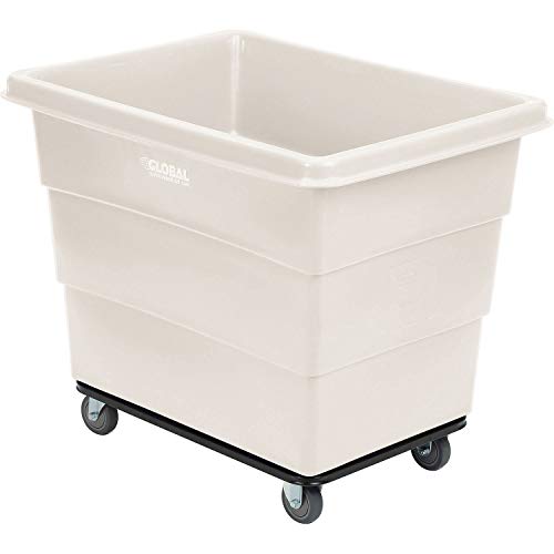 Global Industrial 12 Bushel Plastic Bulk Box Truck, Steel Base, White - color: White