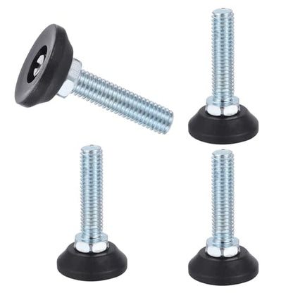 uxcell 3/8"-16 Thread Furniture Feet Levelers, 4Pcs 30mm l Adjustable Furniture Feet Screw in Threaded Leveling Leg Screw on Chair Foot Glides Leveling for Table Chair Cabinet Black - size: 3/8"-16 30mm