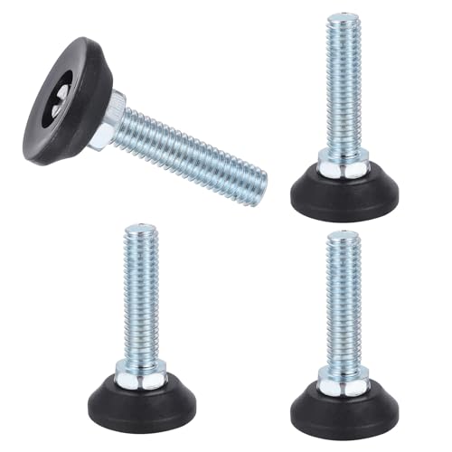 uxcell 3/8"-16 Thread Furniture Feet Levelers, 4Pcs 35mm l Adjustable Furniture Feet Screw in Threaded Leveling Leg Screw on Chair Foot Glides Leveling for Table Chair Cabinet Black - size: 3/8"-16 35mm