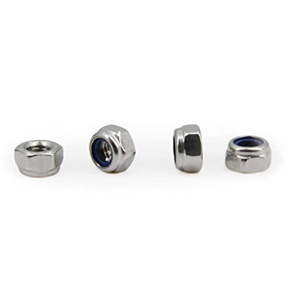 M6 x 1mm Pitch 304 Stainless Steel Self-Locking Hex Lock Nuts, Nylon Insert LockNuts Silver Metric Self Clinching Hex Lock Nuts for Hardware Parts, 200pcs/pack (M6-200pcs) - size: M6-200pcs