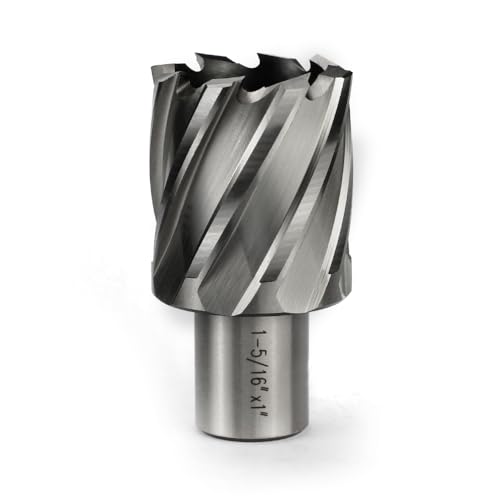 Annular Cutter JESTUOUS 1-5/16 Inch Cut Dia 3/4 Weldon Shank 1 Cut Depth