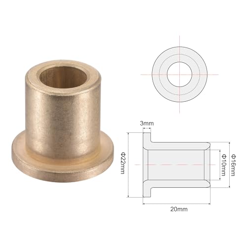 uxcell 4pcs Flange Sleeve Bearings 10mm Bore 16mm OD Sintered Bronze