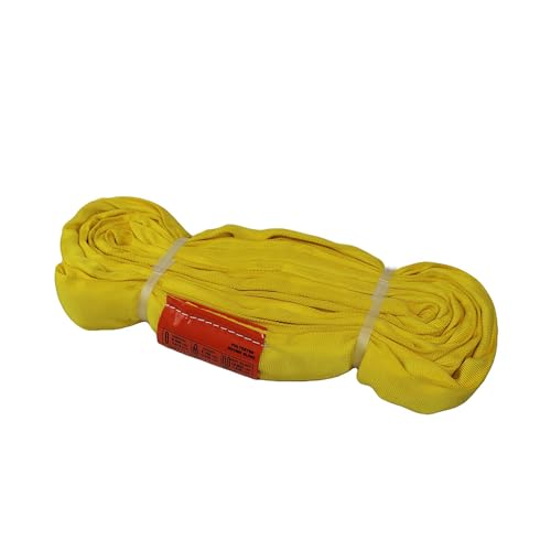 ATERET Powerlift Yellow Polyester Endless Round Sling - 14 Feet Length, 8,400 lb. Vertical Capacity, 16,800 lbs Basket - Heavy Duty Poly Lifting Sling - color: 03 Yellow - Vertical Capacity 8,400 lbs, size: 14FT