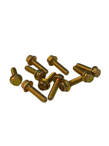 (100 Pieces) 1/4-20x1 Grade 8 Hex Flange Bolts Screws UNC Coarse Full Threads Zinc Yellow Trivalent